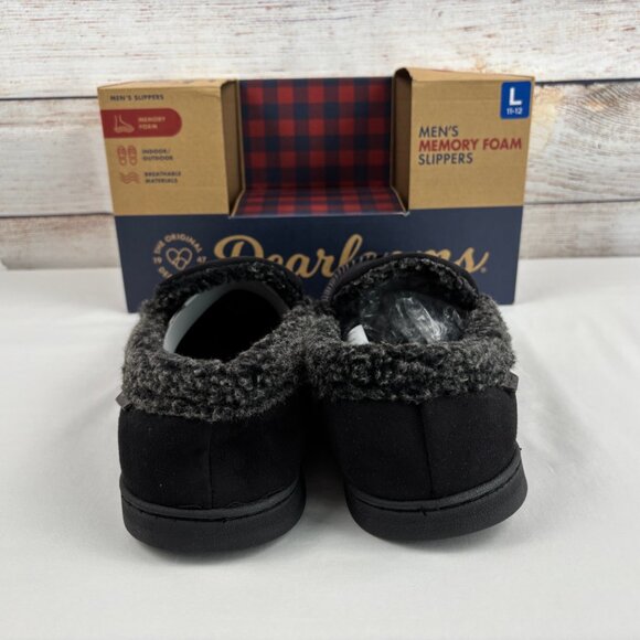 Dearfoams Memory Foam Men's Slippers Black Size Large 11-12 - Picture 3 of 10